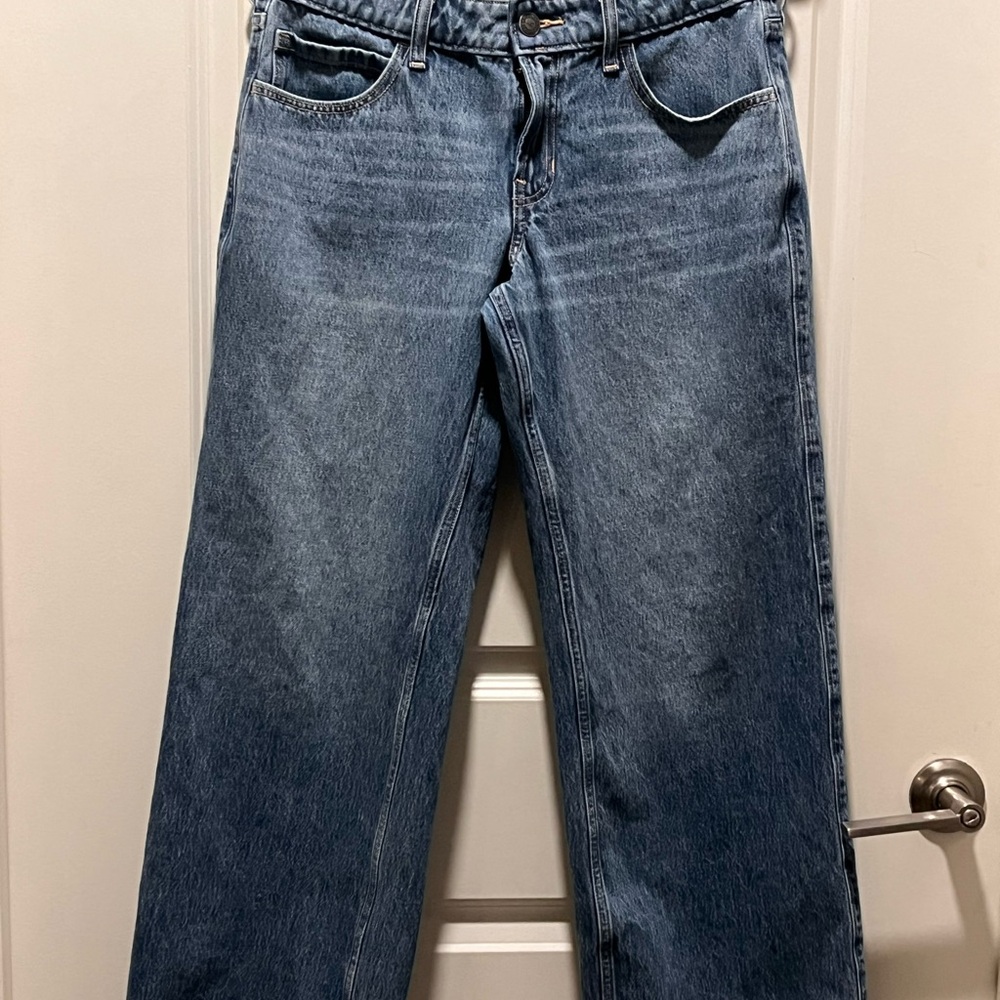 Hollister Low-Rise Baggy Jeans W27S Light Wash Denim Y2K - Picture 2 of 4